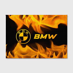 Холст прямоугольный BMW - gold gradient: надпись и символ, цвет: 3D-принт — фото 2