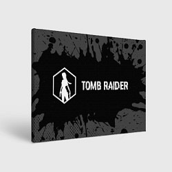 Картина прямоугольная Tomb Raider glitch на темном фоне: надпись и симво