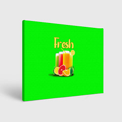Холст прямоугольный Фруктовые соки Fresh, цвет: 3D-принт
