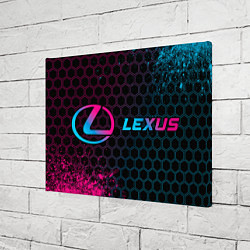 Холст прямоугольный Lexus - neon gradient: надпись и символ, цвет: 3D-принт — фото 2