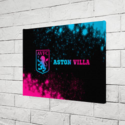 Холст прямоугольный Aston Villa - neon gradient: надпись и символ, цвет: 3D-принт — фото 2