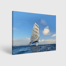 Холст прямоугольный Парусник идёт на полных парусах, цвет: 3D-принт