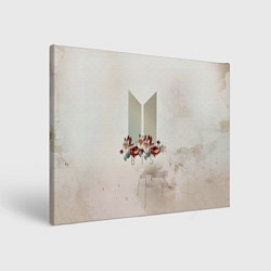 Картина прямоугольная BTS Logo And Flowers