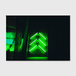 Холст прямоугольный Неоновые зелёные стрелки во тьме, цвет: 3D-принт — фото 2