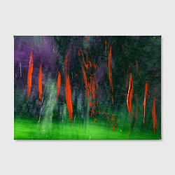 Холст прямоугольный Абстрактный зелёный туман и красная краска, цвет: 3D-принт — фото 2