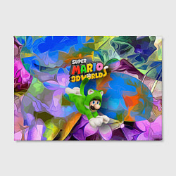 Холст прямоугольный Luigi cat - Super Mario 3D World - Nintendo, цвет: 3D-принт — фото 2