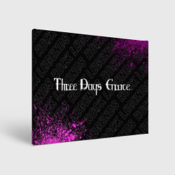 Холст прямоугольный Three Days Grace rock legends: надпись и символ, цвет: 3D-принт