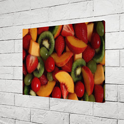 Холст прямоугольный Фруктово ягодный фон, цвет: 3D-принт — фото 2