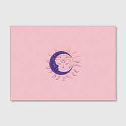 Холст прямоугольный Спящие солнце и месяц в стиле модерн, цвет: 3D-принт — фото 2