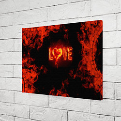 Холст прямоугольный Fire love, цвет: 3D-принт — фото 2