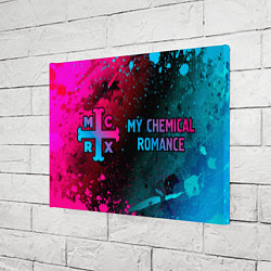 Холст прямоугольный My Chemical Romance - neon gradient: надпись и сим, цвет: 3D-принт — фото 2