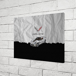 Холст прямоугольный Chevrolet Corvette - motorsport, цвет: 3D-принт — фото 2
