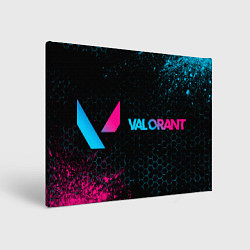 Картина прямоугольная Valorant - neon gradient: надпись и символ
