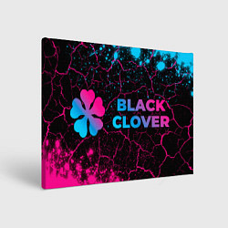 Картина прямоугольная Black Clover - neon gradient: надпись и символ