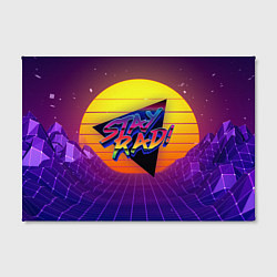 Холст прямоугольный Retro wave sun, цвет: 3D-принт — фото 2