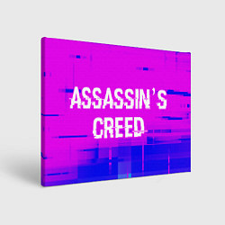 Холст прямоугольный Assassins Creed glitch text effect: надпись и симв, цвет: 3D-принт