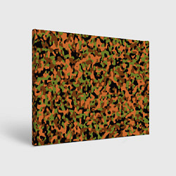 Холст прямоугольный Камуфляж осенний лес мелкий, цвет: 3D-принт