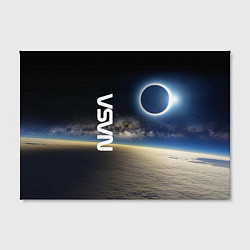 Холст прямоугольный Солнечное затмение в открытом космосе, цвет: 3D-принт — фото 2