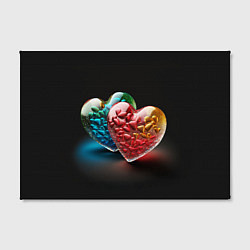 Холст прямоугольный Сердечки для влюблённых, цвет: 3D-принт — фото 2