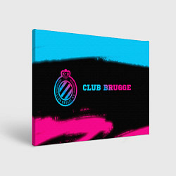 Холст прямоугольный Club Brugge - neon gradient: надпись и символ, цвет: 3D-принт