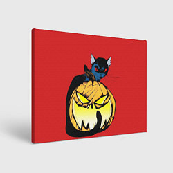 Картина прямоугольная Halloween - тыква и кот