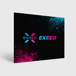 Холст прямоугольный Exeed - neon gradient: надпись и символ, цвет: 3D-принт