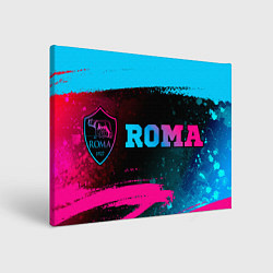 Картина прямоугольная Roma - neon gradient: надпись и символ