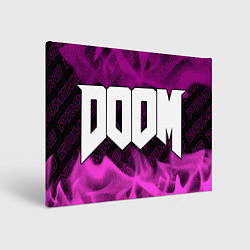 Холст прямоугольный Doom pro gaming: надпись и символ, цвет: 3D-принт