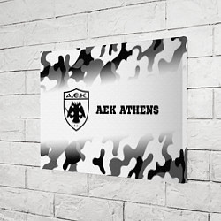 Холст прямоугольный AEK Athens sport на светлом фоне: надпись и символ, цвет: 3D-принт — фото 2