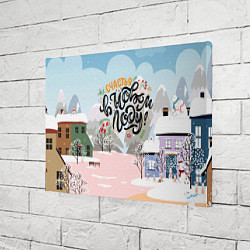 Холст прямоугольный Счастья в новом году!, цвет: 3D-принт — фото 2