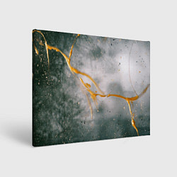 Картина прямоугольная Абстрактный серый туман и золотая краска