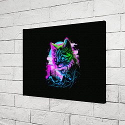 Холст прямоугольный Неоновый котёнок поп-арт, цвет: 3D-принт — фото 2
