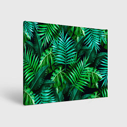 Холст прямоугольный Тропические растения - текстура, цвет: 3D-принт