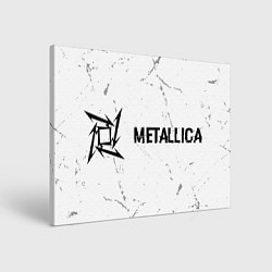 Холст прямоугольный Metallica glitch на светлом фоне: надпись и символ, цвет: 3D-принт