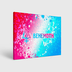 Холст прямоугольный Behemoth neon gradient style: надпись и символ, цвет: 3D-принт