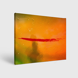 Холст прямоугольный Оранжевый туман и красная краска, цвет: 3D-принт
