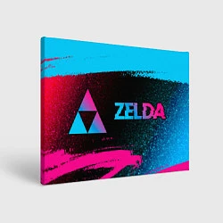 Холст прямоугольный Zelda - neon gradient: надпись и символ, цвет: 3D-принт