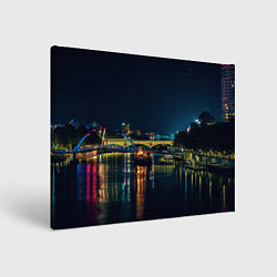 Картина прямоугольная Неоновый ночной город