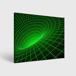 Холст прямоугольный Зелёная неоновая чёрная дыра, цвет: 3D-принт