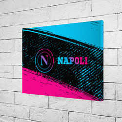 Холст прямоугольный Napoli - neon gradient: надпись и символ, цвет: 3D-принт — фото 2