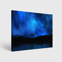 Картина прямоугольная Звездное небо и одинокое дерево