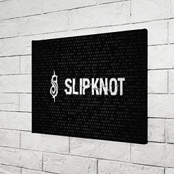 Холст прямоугольный Slipknot glitch на темном фоне: надпись и символ, цвет: 3D-принт — фото 2