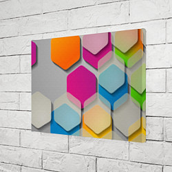 Холст прямоугольный Абстрактные разноцветные геометрические фигуры, цвет: 3D-принт — фото 2