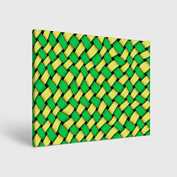 Картина прямоугольная Жёлто-зелёная плетёнка - оптическая иллюзия