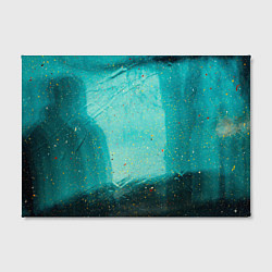 Холст прямоугольный Сине-зелёный туман и мазки красок, цвет: 3D-принт — фото 2