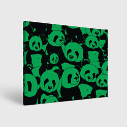 Холст прямоугольный Panda green pattern, цвет: 3D-принт