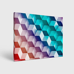 Холст прямоугольный Объёмные разноцветные кубы, цвет: 3D-принт