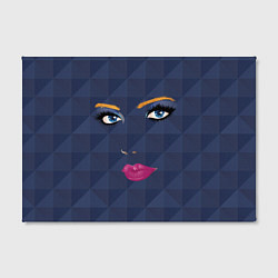 Холст прямоугольный Женское лицо с голубыми глазами и розовыми губами, цвет: 3D-принт — фото 2