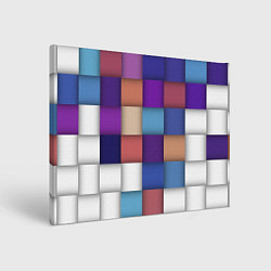 Картина прямоугольная Геометрическое множество разноцветных квадратов