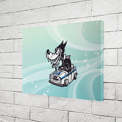 Холст прямоугольный Волк за рулем автомобиля, цвет: 3D-принт — фото 2